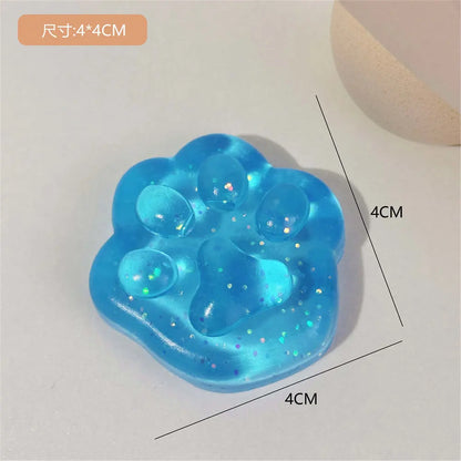 Clear Ice Cubes Squishy Toys Cute Cat Paw Fish Stress Relief Fidget Toy TPR Sticky Antistress Ball Slimy Squeeze Toys