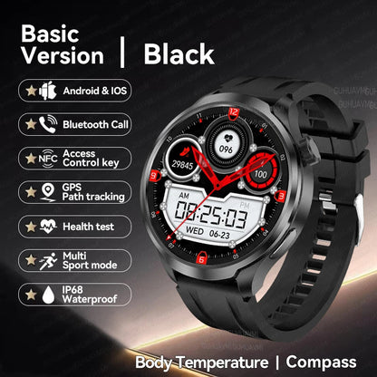 2024 New For HUAWEI Outdoor Sports Smart Watch Men AMOLED Screen NFC GPS Compass Heart rate Waterproof Bluetooth Call SmartWatch