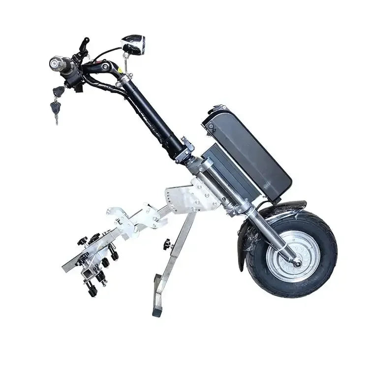 Disabled vehicle electric towing head, disabled wheelchair modification, front drive wheelchair traction, high-power front end