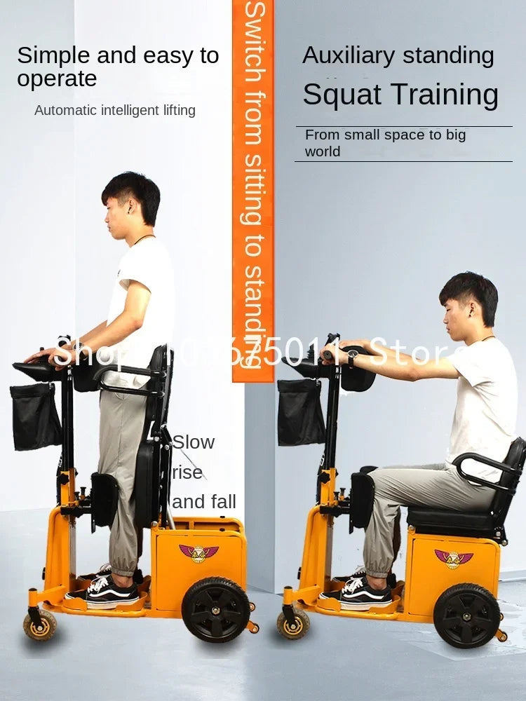 Electric wheelchair assists in standing, scooter for the elderly and disabled, four-wheel rehabilitation training walker