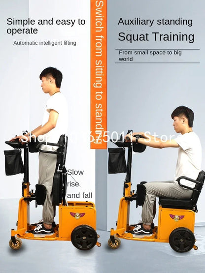 Electric wheelchair assists in standing, scooter for the elderly and disabled, four-wheel rehabilitation training walker