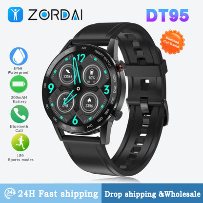 Zordai DT95 Smart Watch Men 1.3"HD Full Touch Heart Rate GPS Sport Fitness Watch Waterproof IP68 For Xiaomi Huawei Watch GT3 Pro