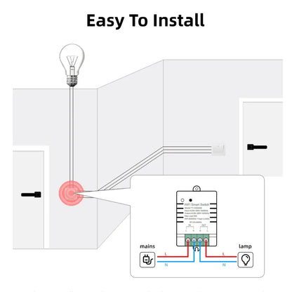 30A Tuya WiFi Smart Switch  High-Power DIY Breaker  Remote Controller Smart Home  Support Alexa Google Home Yandex Alice