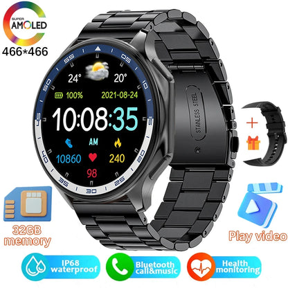 2024 New For OPPO Watch X Smart Watch 4G Memory Music Video Bluetooth Call IP68 Waterproof AMOLED Smartwatch For TWS Earphones ﻿