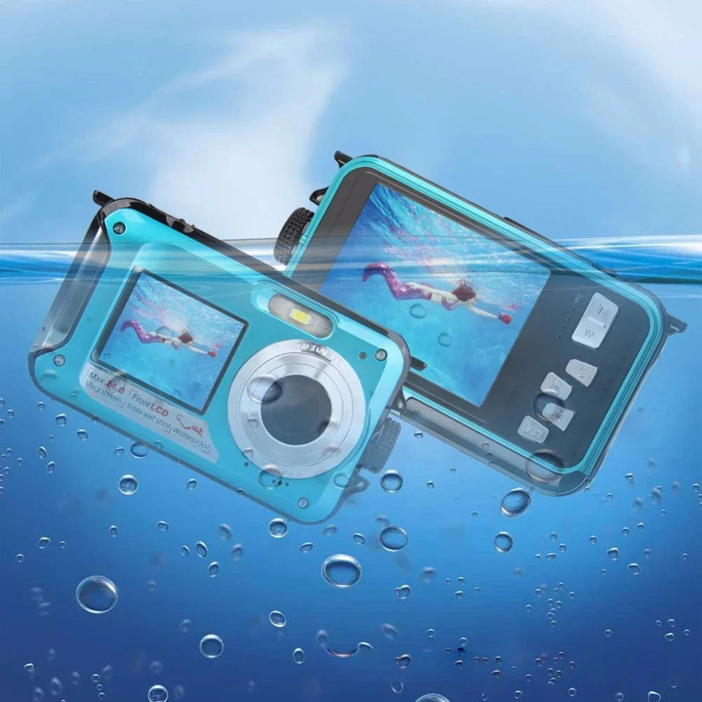 Waterproof Digital Camera Anti-Shake  1080P Full HD Selfie Outdoor Video Portable Recorder for Underwater DV Recording Present