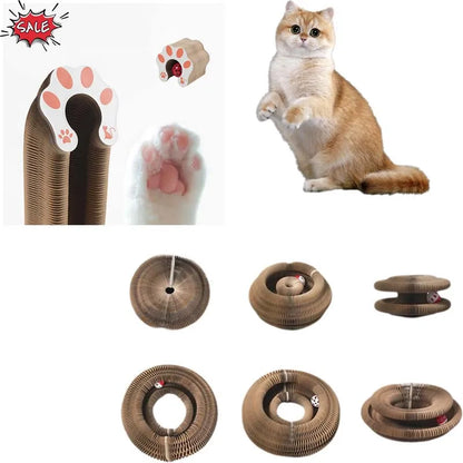 Magic Organ Foldable Cat Interactive funny Toys Pet Supplies with Bell Cat Grinding Claw Climbing Frame Round Corrugated Sleep