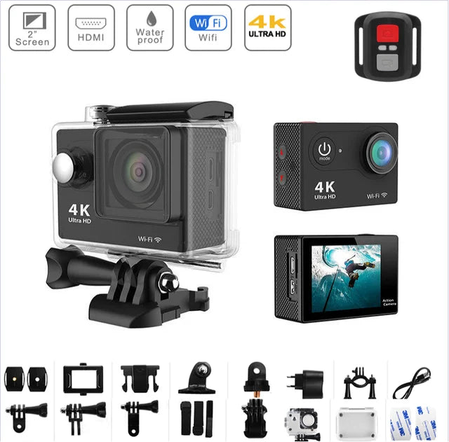 Ultra HD Action Camera 4K/30fps WiFi 2 Inch 170D Underwater Waterproof Helmet Video Recording Sport Cameras Outdoor Camcorders