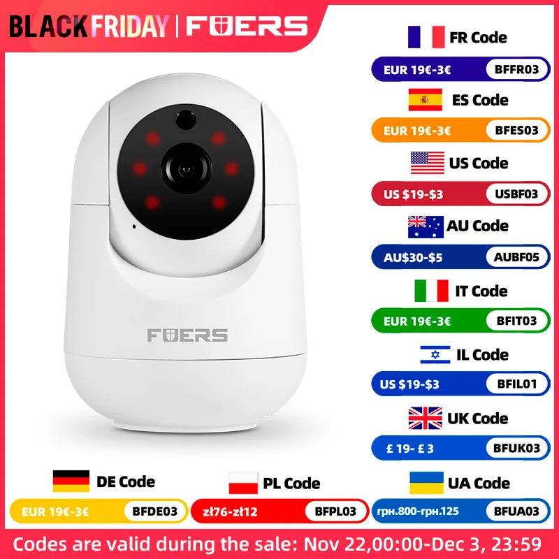 Fuers 4K 8MP IP Camera Tuya Smart Home Indoor WiFi Wireless Surveillance Camera Automatic Tracking CCTV Security Baby Monitor