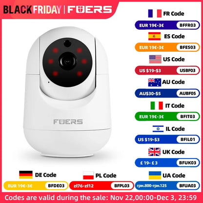 Fuers 4K 8MP IP Camera Tuya Smart Home Indoor WiFi Wireless Surveillance Camera Automatic Tracking CCTV Security Baby Monitor
