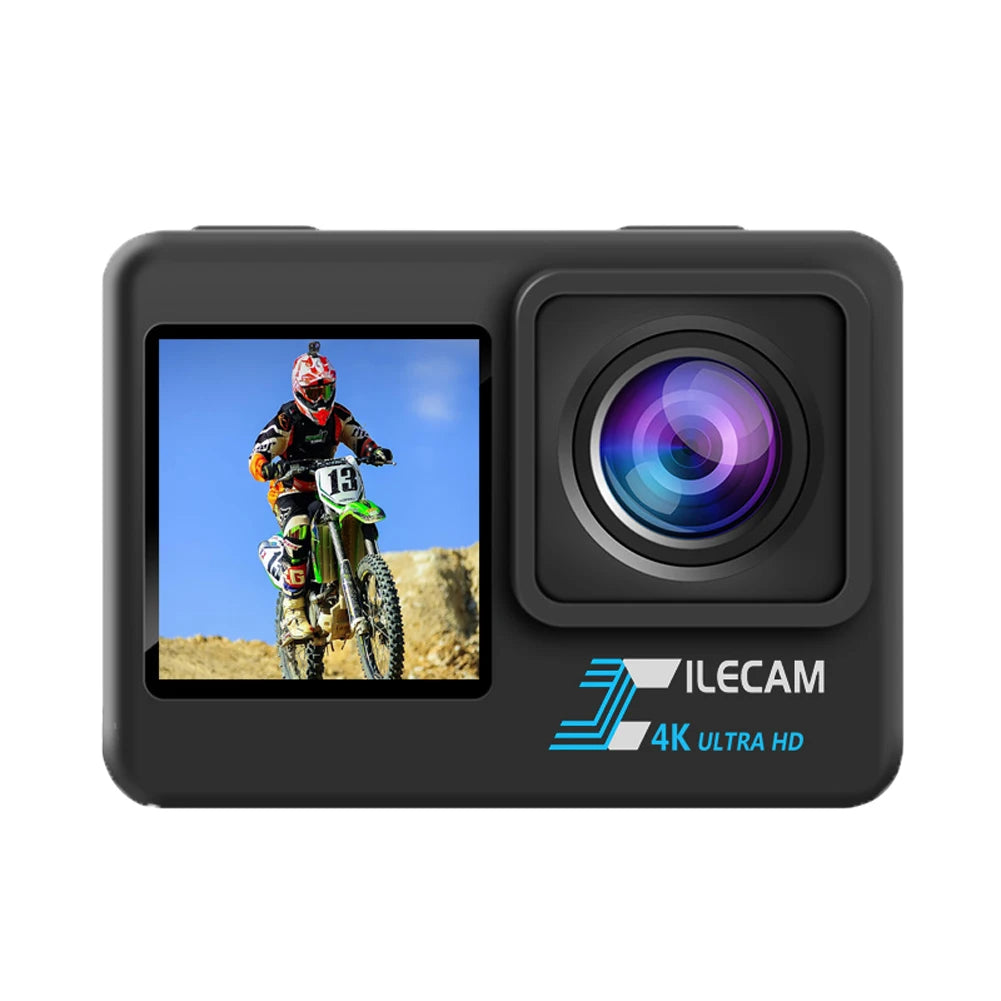 4K UHD Action Camera 1080P 30FPS 2.0 Inch IPS Screen Outdoor Sport Cam Anti-Shake Bicycle Video Recording Camera 30M Waterproof