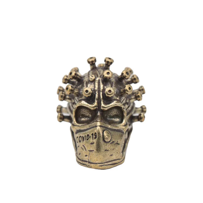 Surgical Mask Skull Head Brass Knife Beads Outdoors EDC DIY Tools Paracord Lanyard Pendants Keychains Accessories Punk Jewelry