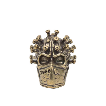 Surgical Mask Skull Head Brass Knife Beads Outdoors EDC DIY Tools Paracord Lanyard Pendants Keychains Accessories Punk Jewelry