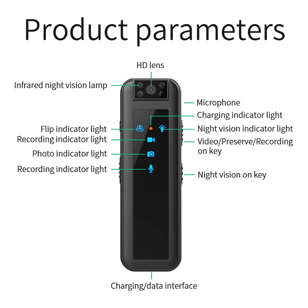 1080P HD Sports Camera 180 Degree Lens Flip IR Night Vision Cycling Outdoor Hiking Travel Clip-on Recorder Shooter Cameras