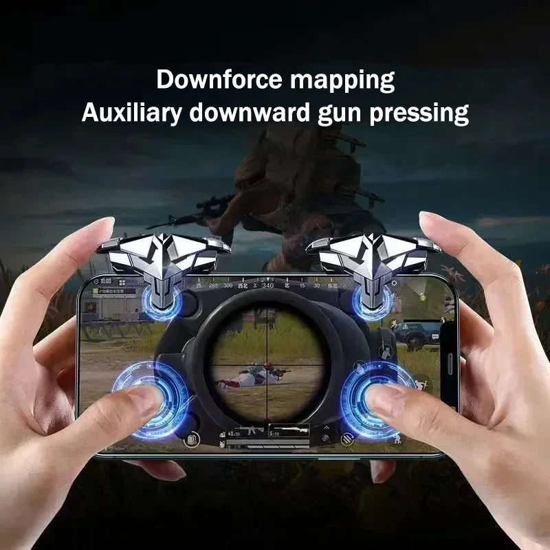 G10 Mobile Phone Game Trigger 4 Fingers Aim Shooting Free Fire L1R1 Gamepad Joystick Controller for IOS Android E-sports Button