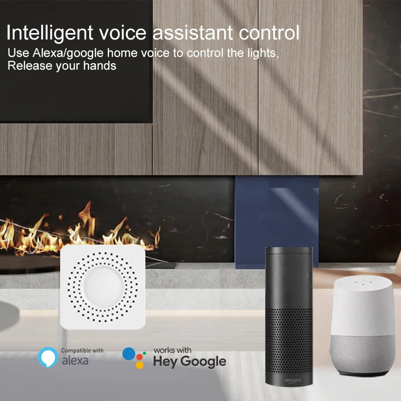 RF433 + WiFi Smart Switch 2in1 Function Tuya 16A Mini Light Switch Relay Smart Life APP Wireless Control Voice for Alexa Google