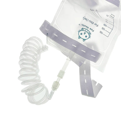 Professional Pet Dog Cat Urine Drainage Collection Bag Luer Lock With Extension Tube Hanging Strap Anti Reflux Drain 150ml 300ml