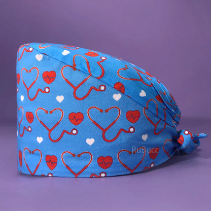 Doctor Nurse Pet Shop Surgical Head Caps Lab Unisex Dentist Scrub Cap Doctor Operating Room Pattern Printing Medical Soft Caps