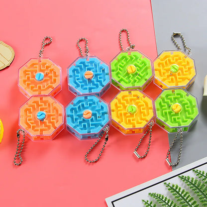 3D Palm Puzzle Walking Ball Maze Toy Labyrinth Keychain Fun Brain Game Cube Challenge Toys Balance Educational Toys For Children