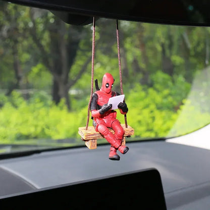 Deadpool Groot Anime Action Figure Sitting Posture Model X-Men Mini Doll Car Decoration Marvel Collection Figurine Toys Gift