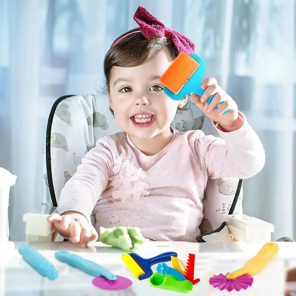 DIY Creative Dough Cutting Kit Plastic Knife Set Mold 3D Plasticine Mold Modeling Clay Accessories For Children Educational Toys