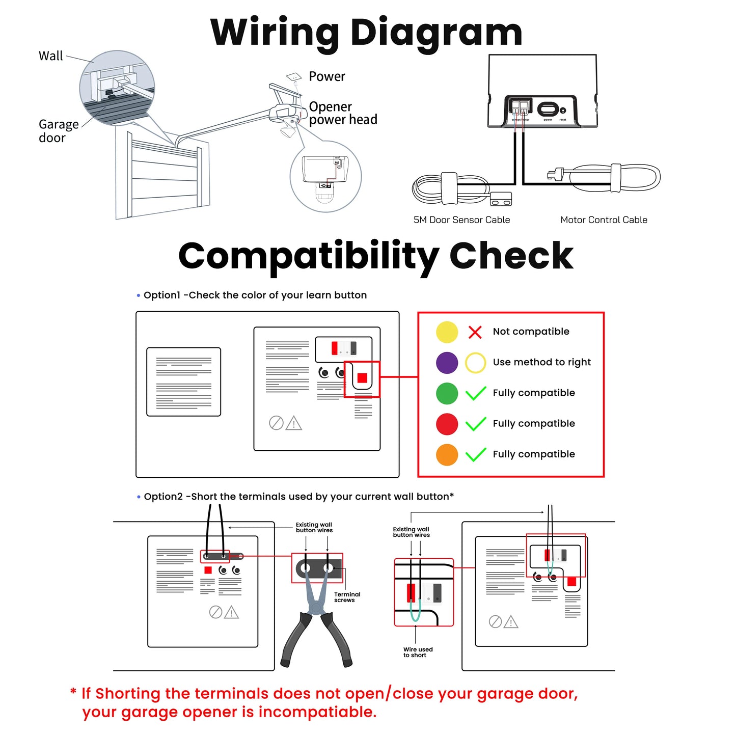 GIRIER WiFi Garage Door Opener with Security Camera 1080P Smart Garage Camera Supports 2-way Talk Night Vision Motion Detection