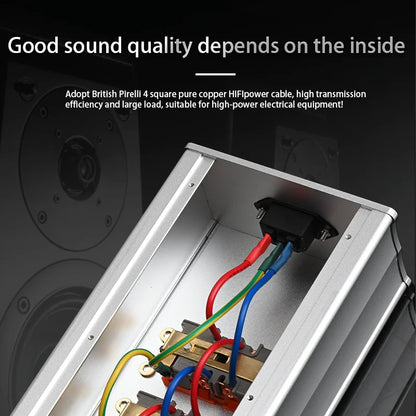 ATAUDIO HIFI Power Filter Audio Noise AC Power Conditioner Power Purifier Surge Protection with EU Outlets Power Strip