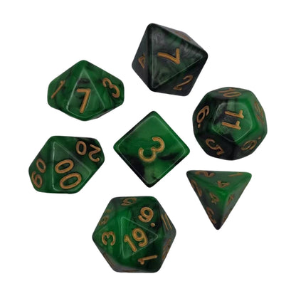 7/10Pcs Double-Colors Polyhedral Dices with Pouch Set D4, D6, D8, D12,D20, D10 for Board Game Role Playing Game Party