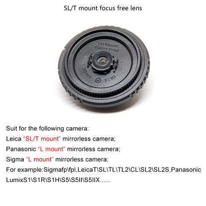 SL/T L M mount mirrorless camera 32mm/f10 focus free lens time film feel photo disposable point and shoot camera body cap lens
