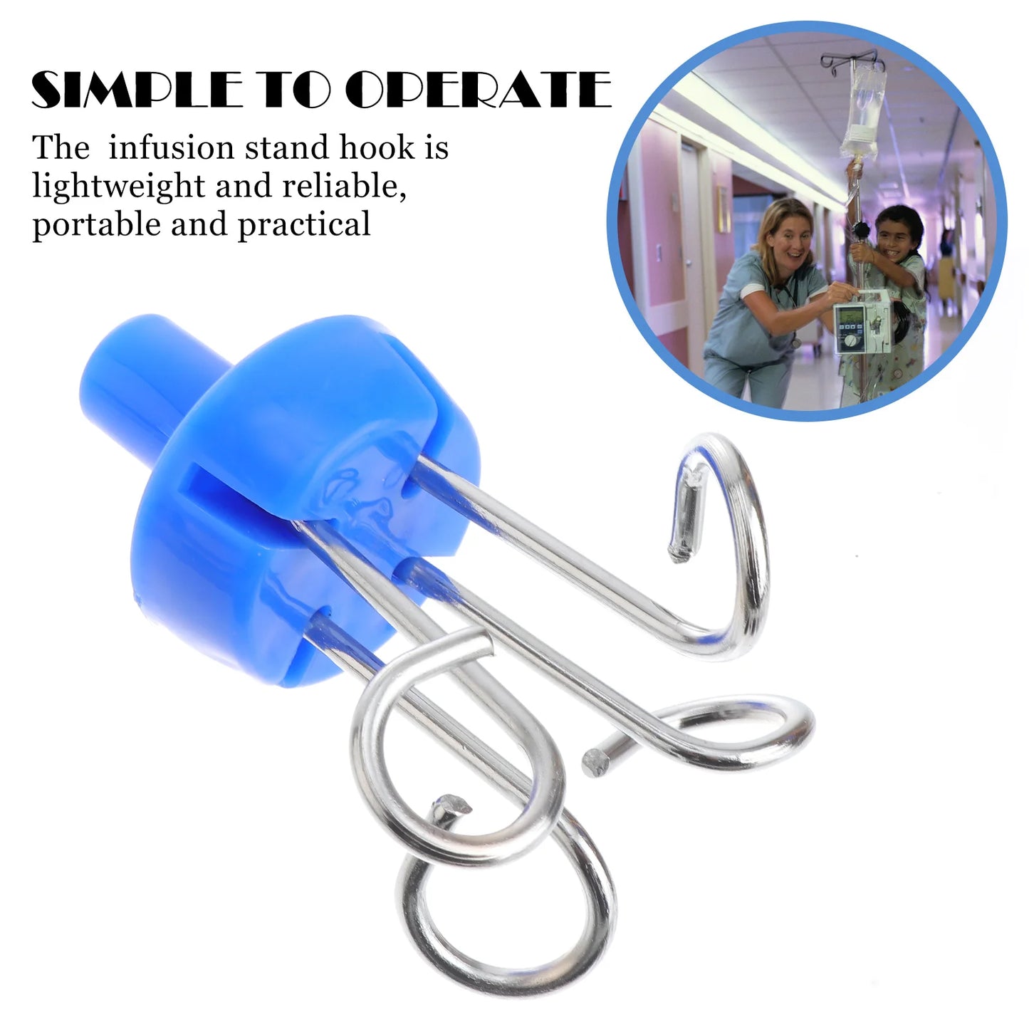 Medical IV Pole Hook Wall Mount Clothes Mounted Holder Stainless Steel Infusion Rack Vertical