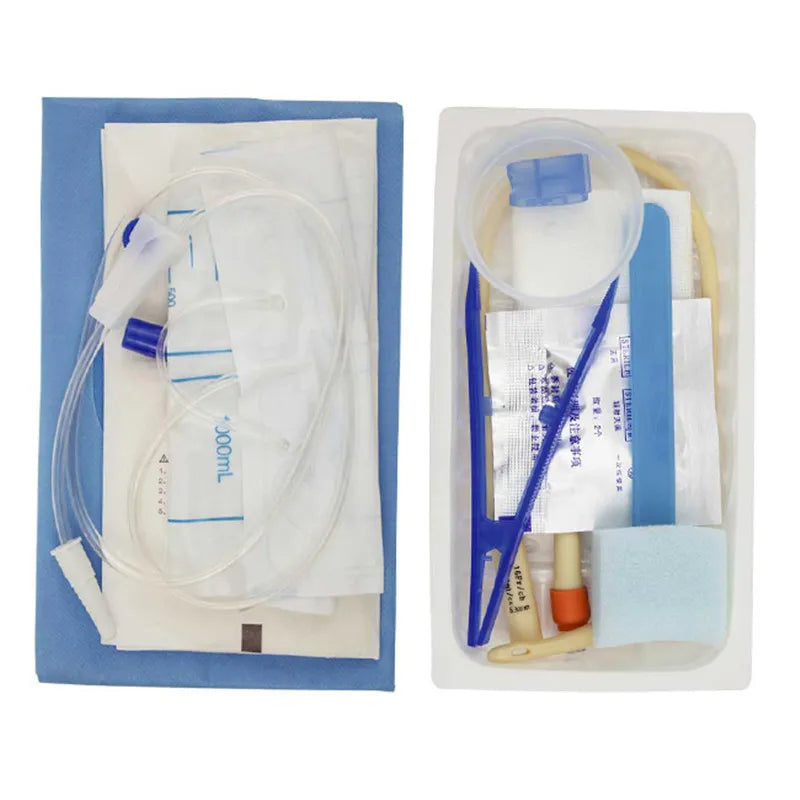 Disposable Sterile Urethral Catheterization Pack Urine Drainage Dressing Kit Double-Lumen Latex Foley Catheter for Man Women