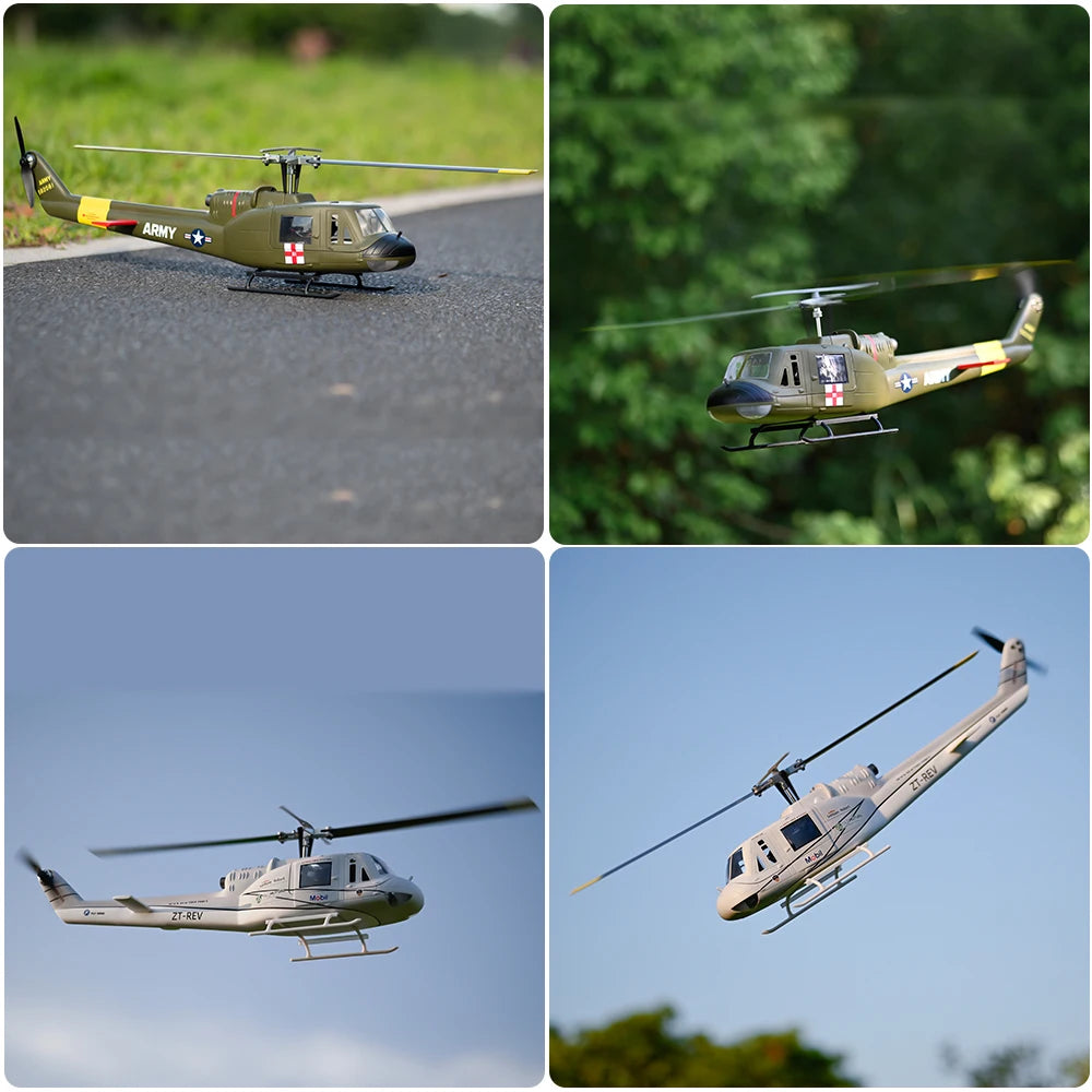 FLYWING UH1 V4 Scale RC Helicopter 470 size Helicopter Metal Rotor holder two Carbon Fiber blades UH-1 V3 10CH Scale Helicopter