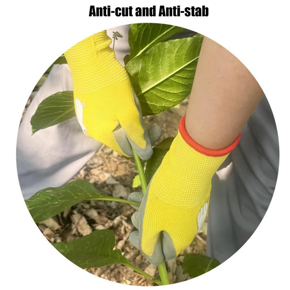 Children's Durable Gloves Labor Protection Waterproof Protective Gloves Non-Slip Children Safety Yard Work Gloves Latex Gloves