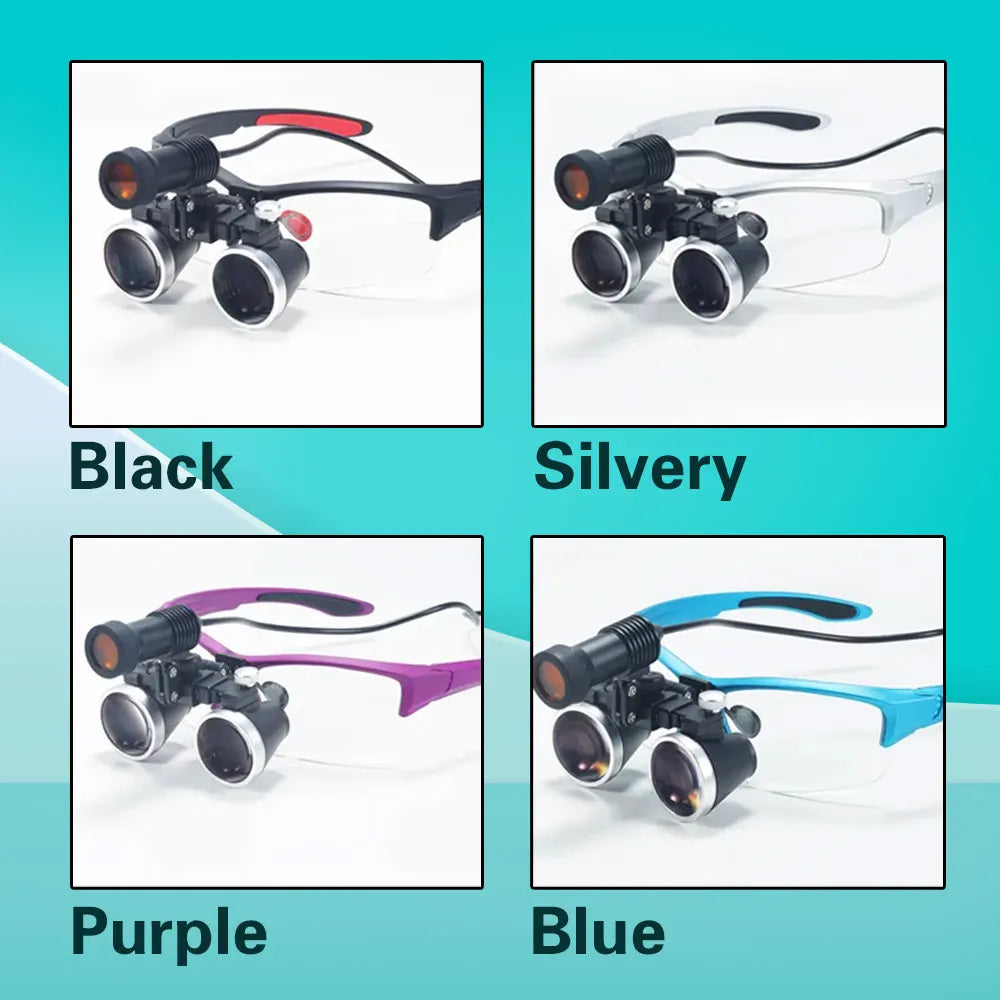 Dental Magnifier with LED Headlight Optical Dental Loupes for Dentist Binocular Magnifying Glasses with Headlamp for Surgery