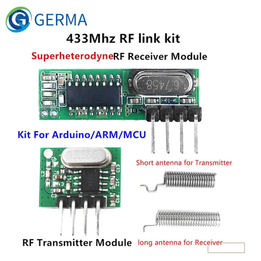 GERMA 433 Mhz Superheterodyne RF Receiver and Transmitter Module For Arduino Uno Wireless Module Diy Kit 433Mhz Remote Control