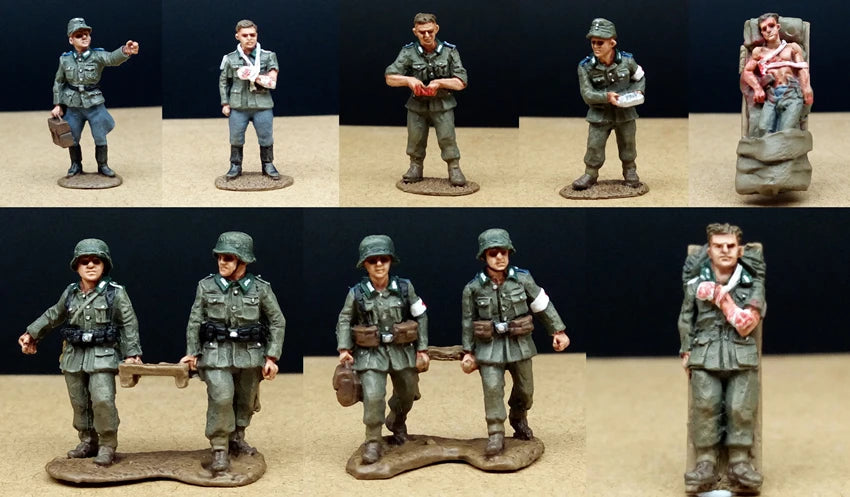 1/72 Scale Die-cast Resin Model Medical Soldiers And Ambulance Soldiers Model Assembly Kit, Diorama (unpainted)