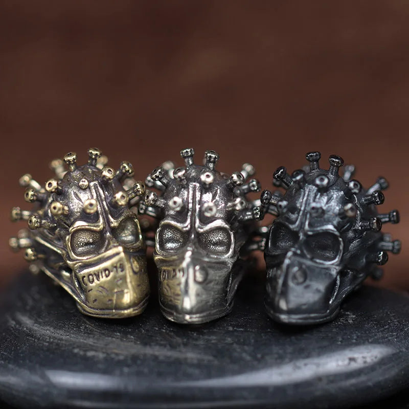 Surgical Mask Skull Head Brass Knife Beads Outdoors EDC DIY Tools Paracord Lanyard Pendants Keychains Accessories Punk Jewelry