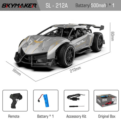 RC Metal Car Toys 1/24 2.4G High Speed Remote Control Mini Scale Model Vehicle Electric Metal RC Car Toys for Boys Children Gift