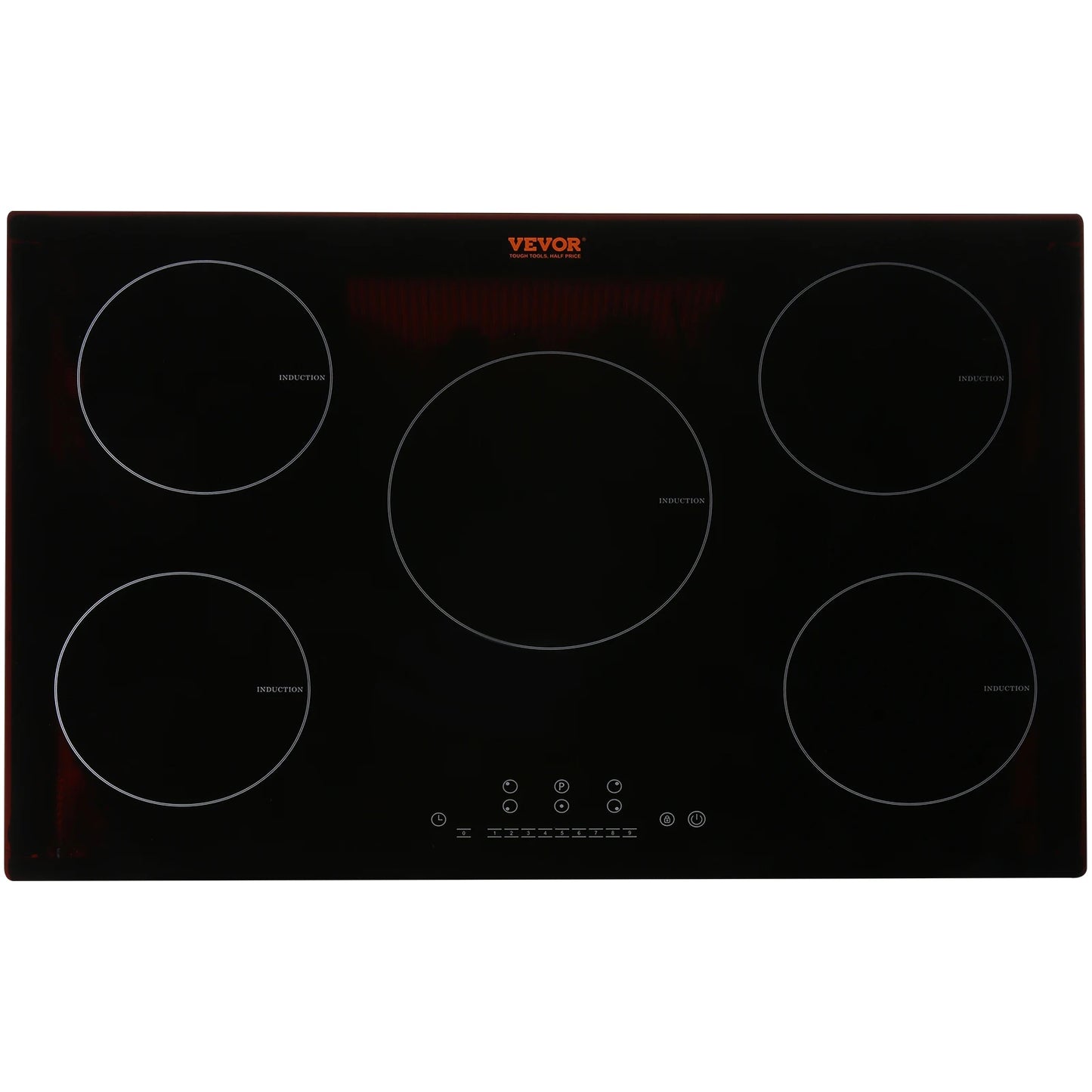VEVOR 5 Burners 30/36 Inch Electric Induction Cooktop Stove Hob Built-in Burner Cooker Sensor Touch Control Magnetic Cooker