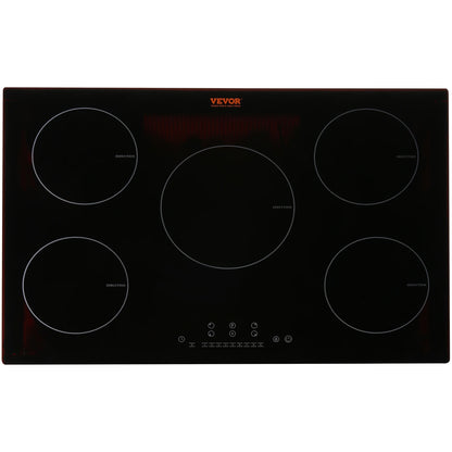 VEVOR 5 Burners 30/36 Inch Electric Induction Cooktop Stove Hob Built-in Burner Cooker Sensor Touch Control Magnetic Cooker