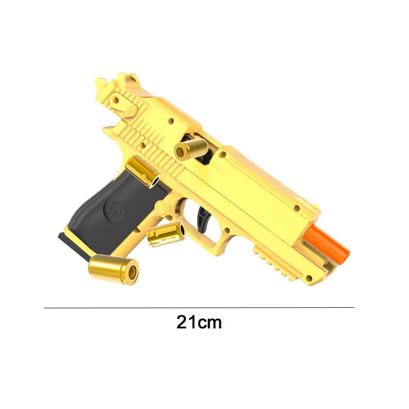 Outdoor Games Gold Desert Eagle Soft Bullet Toy Gun Launcher Automatic Shell Throwing Continuous Pistol Adult Boy Catapult Gifts