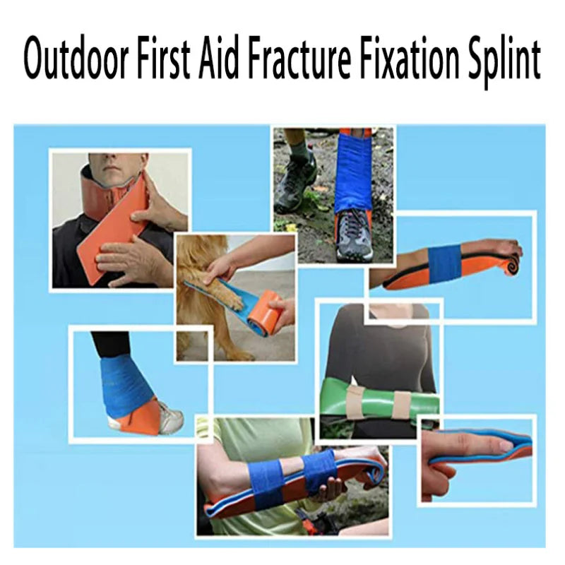 Washable Polymer First Aid Splint Roll Kit Waterproof Medical Emergency Fracture Fixed Bandage for Neck Leg Arm Braces Health
