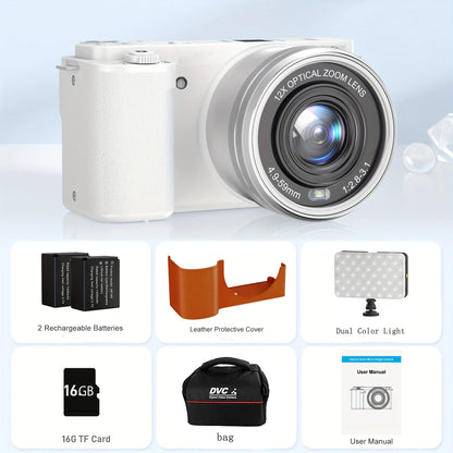 Komery 12X Optical Zoom SLR DSLR Camera 4K 64MP HD Digital Cameras For Photography Auto Focus WiFi Video Vlog Webcam Camcorder