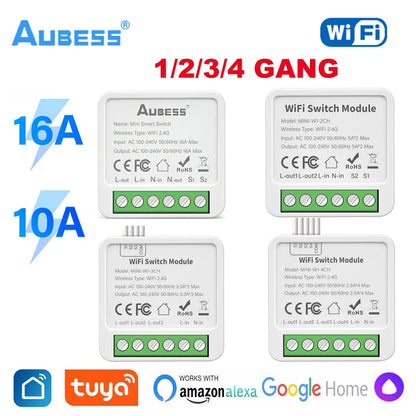 Tuya WiFi 1/2/3/4 gang Smart Switch Module with Dual Way Control Smart Life Smart Home Work with Alexa Google home Yandex Alice