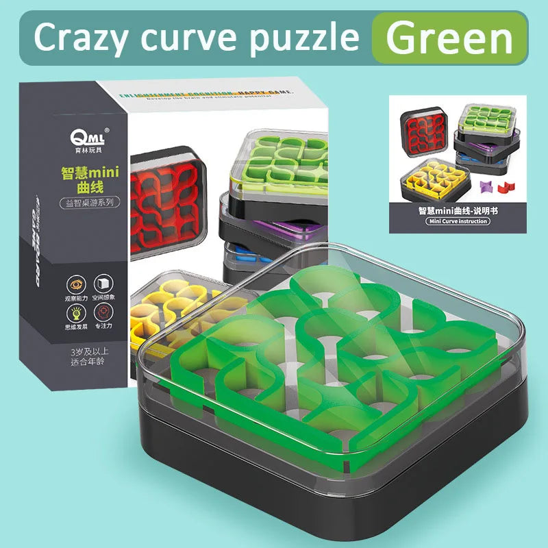 Creative 3D Intelligence Puzzle Crazy Curve Sudoku Puzzle Games Plate Geometric Line Jigsaw IQ Challenge Toys Gifts for Children