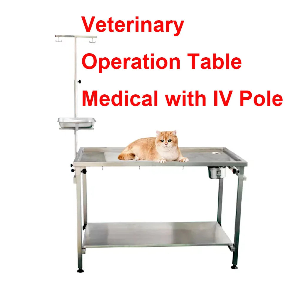 Vet Instrument Pet Animal Mesa Quirurgica Veterinaria Surgical Bed Electric Operation Veterinary Table Medical With IV Pole