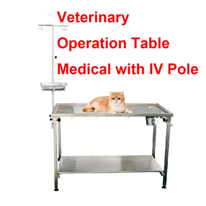 Vet Instrument Pet Animal Mesa Quirurgica Veterinaria Surgical Bed Electric Operation Veterinary Table Medical With IV Pole