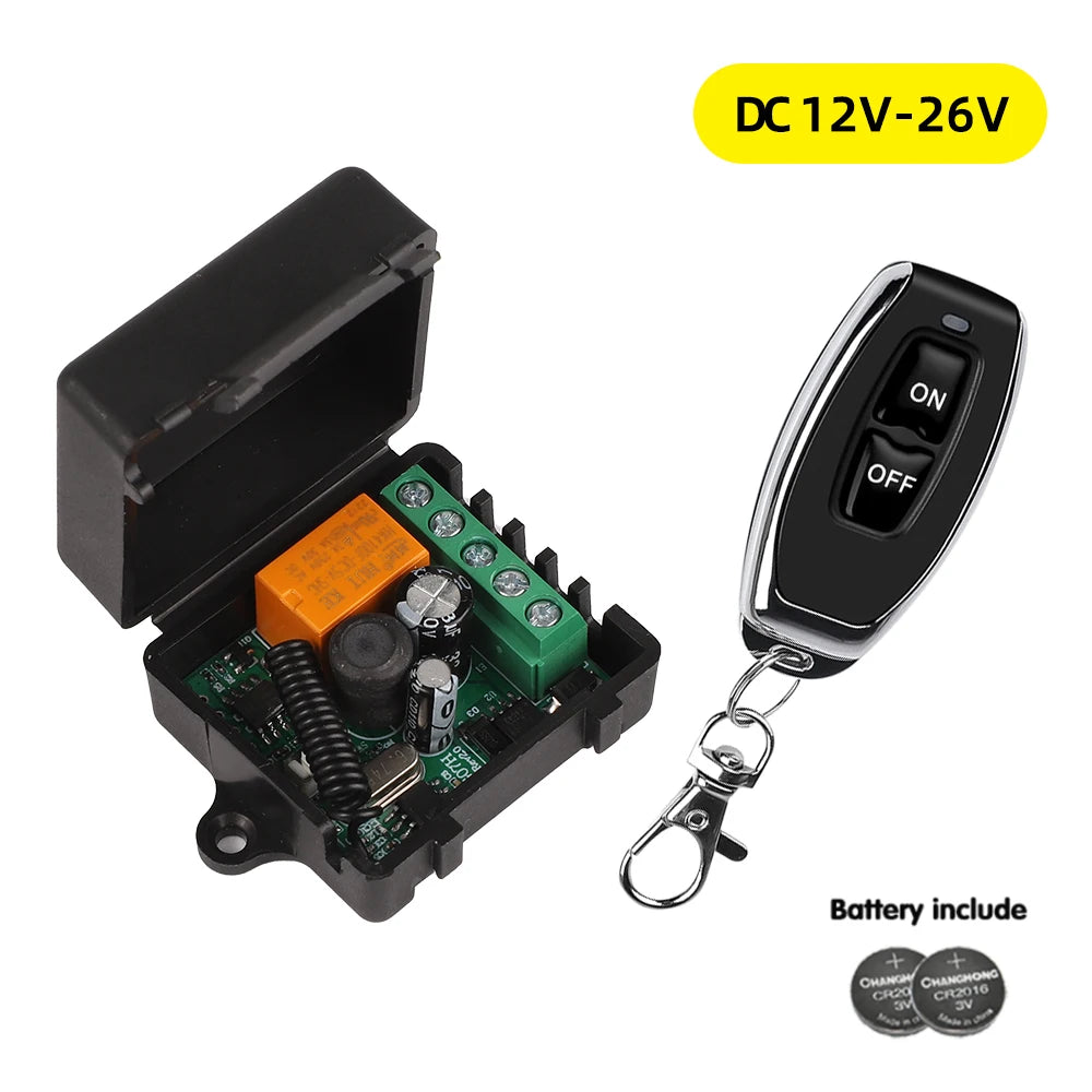 433Mhz RF Remote Control Wireless Switch DC 12V 24V 36V 10A 1CH RF Relay Receiver and 2CH Transmitter Kit For Intelligent Home
