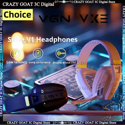 VGN VXE V1 Gaming Headset Bluetooth 5.3/2.4g Dual-mode Lightweight Headphone With Microphone Computer Esports Headset Gift,White