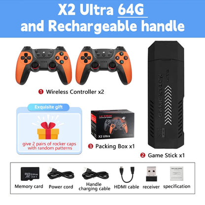X2 Ultra Video Game Console, 4K Game Stick, HD Retro Video Game Console, Wireless Controller, TV 30 + Emulator for P