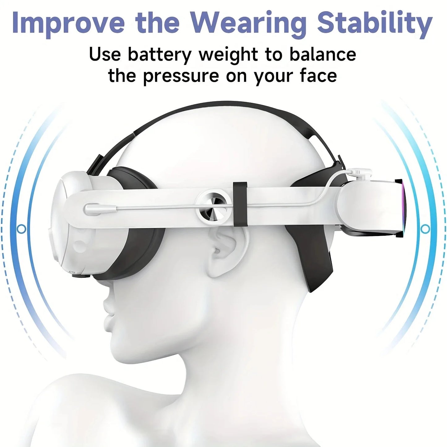 for Meta Quest 3 Elite Strap with 10000mAh Battery VR Headset Fast Charging Head Strap Extend VR Playtime for Quest3 Accessories